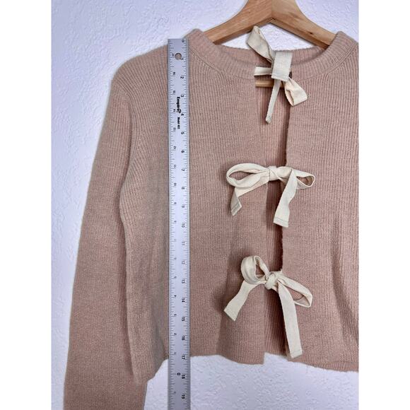 Commense Knit Tie Front Bow Sweater XS NWT - Picture 2 of 5